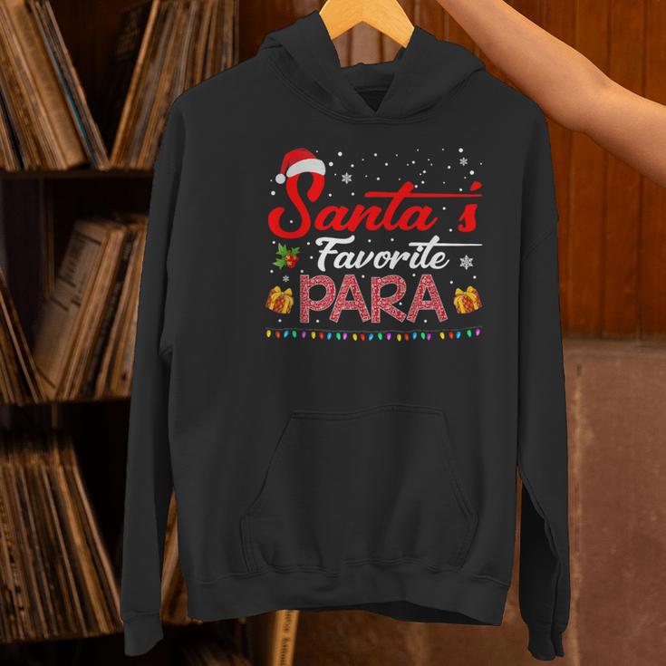 Santa's Favorite Para Christmas Paraprofessional Teacher Women's Hoodie, gift for family, gift for coworker Santa's Favorite Para Christmas Paraprofessional Teacher Women's Hoodie, gift for family, gift for coworker
