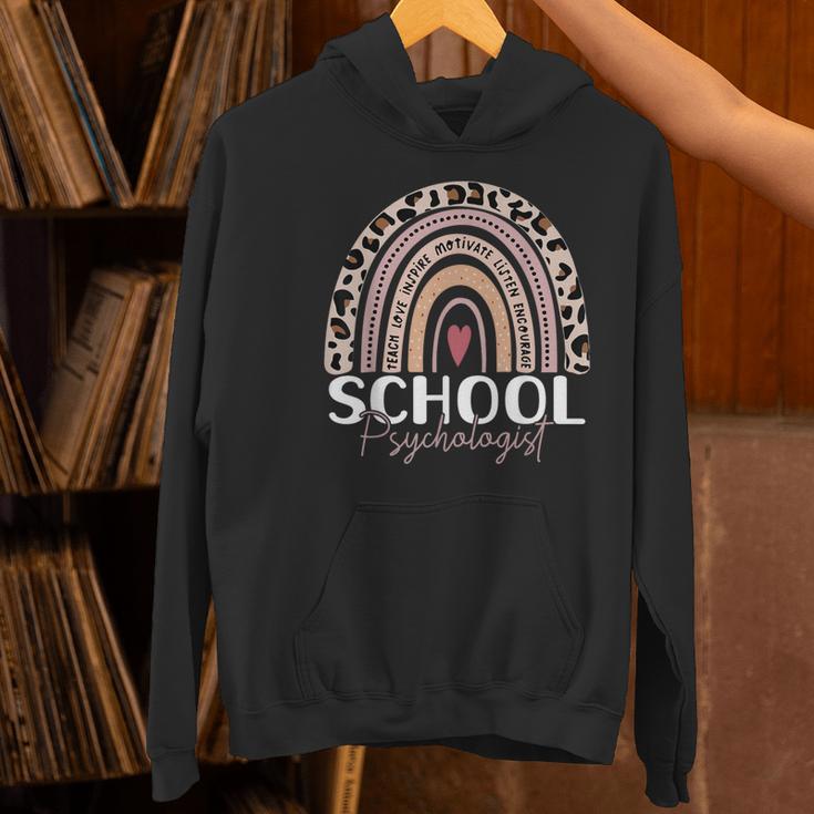 School Psych Teacher School Psychologist Leopard Rainbow Women's Hoodie, gift for family, gift for coworker School Psych Teacher School Psychologist Leopard Rainbow Women's Hoodie, gift for family, gift for coworker