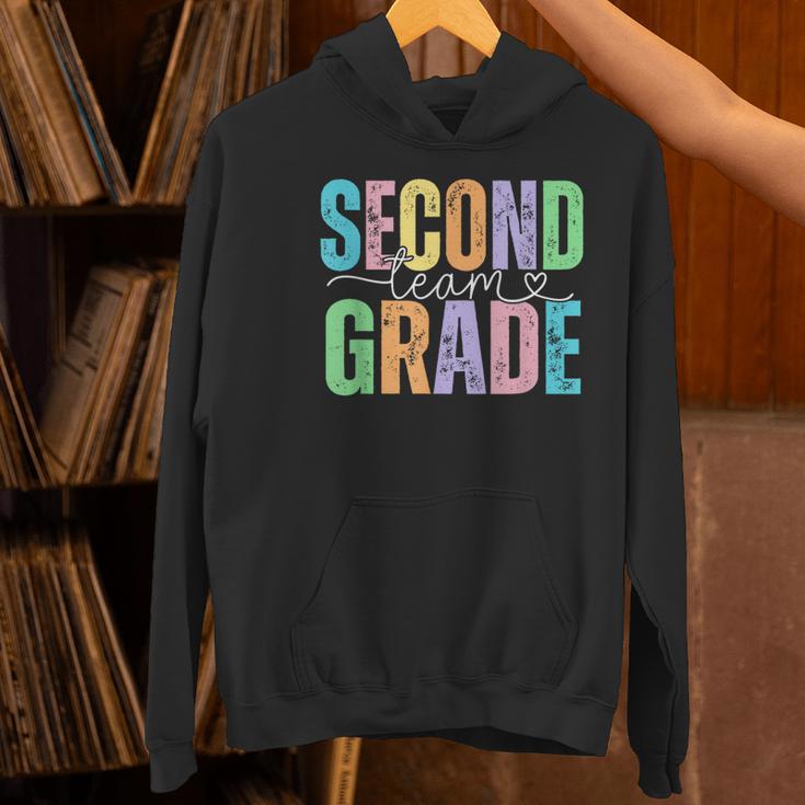 Second Grade Team Heart Teacher Student Back To School Girls Women's Hoodie, gift for family, gift for coworker Second Grade Team Heart Teacher Student Back To School Girls Women's Hoodie, gift for family, gift for coworker