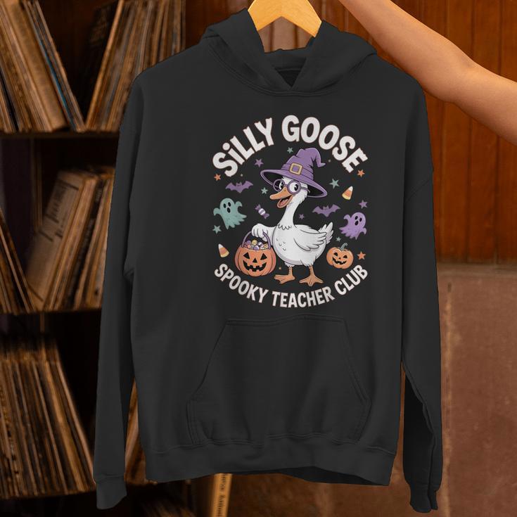 Silly Goose Spooky Teacher Club Halloween Witch Ghost Women's Hoodie, gift for family, gift for coworker