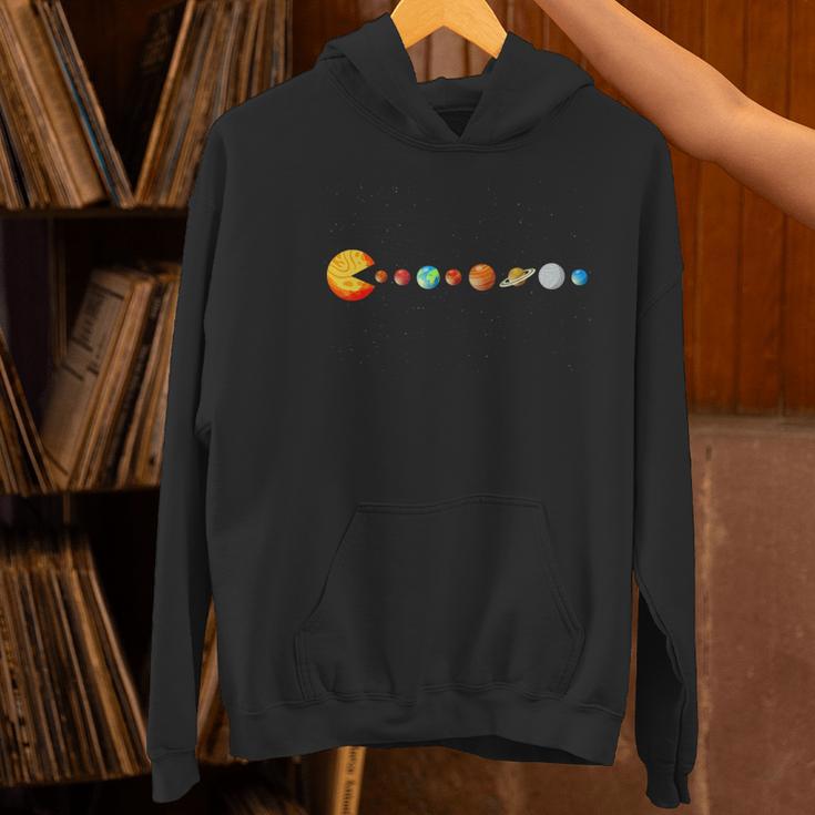 Solar System Teacher Video Games Sun Eating Planets Women's Hoodie, gift for family, gift for coworker