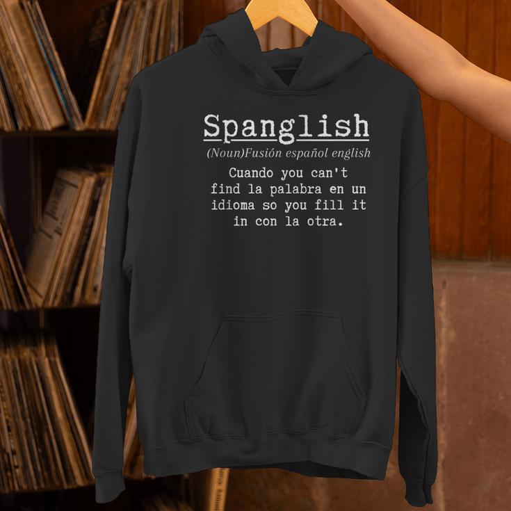 Spanglish Definition Spanish Teacher Bilingual Maestra Women's Hoodie, gift for family, gift for coworker Spanglish Definition Spanish Teacher Bilingual Maestra Women's Hoodie, gift for family, gift for coworker