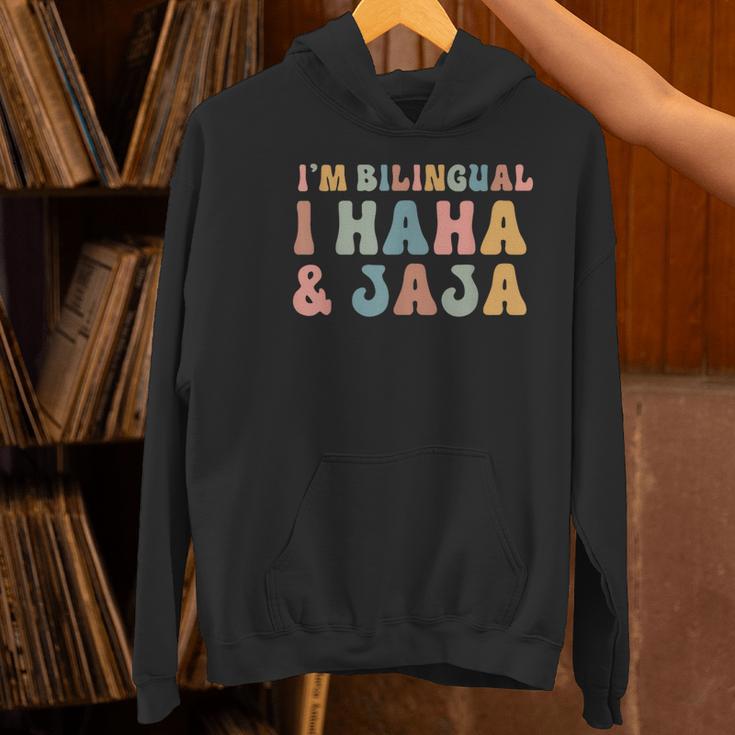 Spanish Teacher Groovy I'm Bilingual I Haha And Jaja Women's Hoodie, Groovy Teacher Hoodies, gift for family, gift for coworker Spanish Teacher Groovy I'm Bilingual I Haha And Jaja Women's Hoodie, Groovy Teacher Hoodies, gift for family, gift for coworker