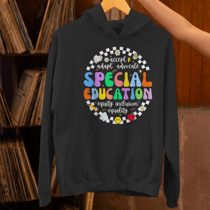 Special Education Teacher SPED Squad Team Kids Men Groovy Women's Hoodie, Groovy Teacher Hoodies, gift for family, gift for coworker