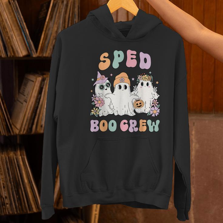 SPED Boo Crew Halloween Floral Ghost Special Ed SPED Teacher For Men Women Kids Women's Hoodie, gift for family, gift for coworker