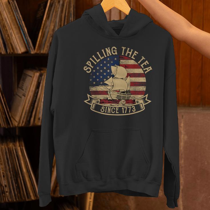 Spilling The Tea Since 1773 American History Teacher Vintage Women's Hoodie, History Teacher Hoodies, gift for family, gift for coworker