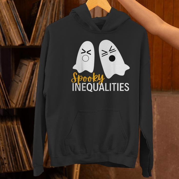 Spooky Ghost Inequalities Halloween Math Teacher Women's Hoodie, gift for family, gift for coworker Spooky Ghost Inequalities Halloween Math Teacher Women's Hoodie, gift for family, gift for coworker