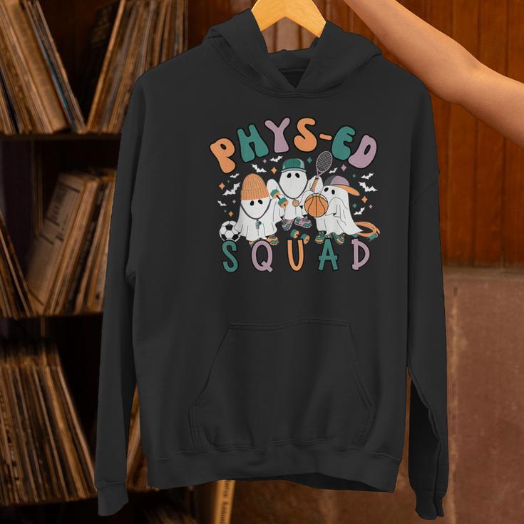 Spooky Ghost PE Teacher Squad Physical Education Halloween Women's Hoodie, Pe Teacher Hoodies, gift for family, gift for coworker Spooky Ghost PE Teacher Squad Physical Education Halloween Women's Hoodie, Pe Teacher Hoodies, gift for family, gift for coworker