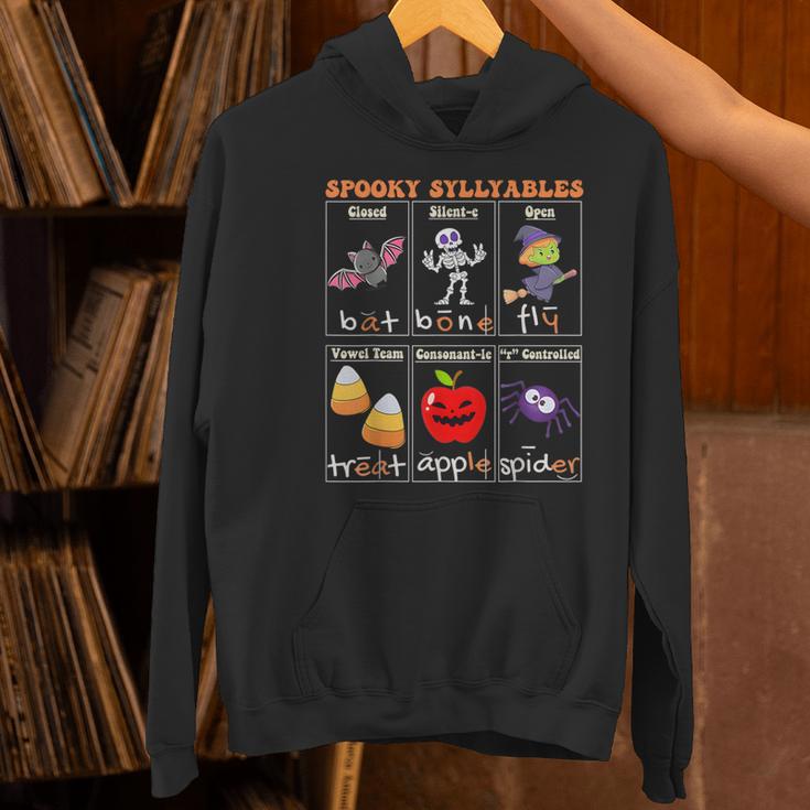 Spooky Syllables Halloween Teacher Student Education Women's Hoodie, gift for family, gift for coworker Spooky Syllables Halloween Teacher Student Education Women's Hoodie, gift for family, gift for coworker