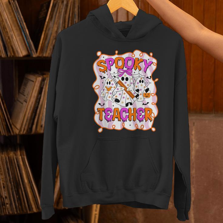 Spooky Teacher Ghost Pencil Teacher Halloween Teacher Women's Hoodie, gift for family, gift for coworker