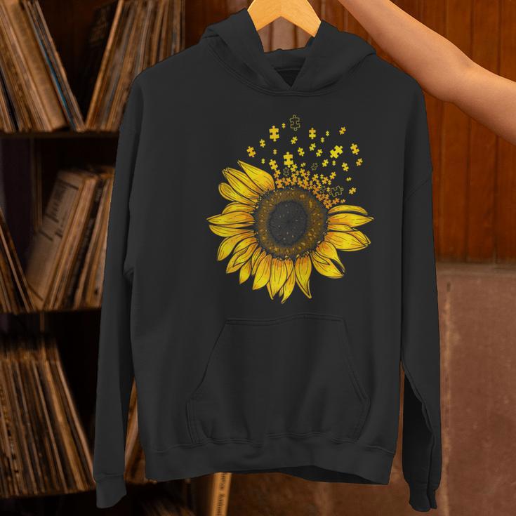 Sunflower Puzzle Pieces Autism Awareness For Mom Teacher For Women Women's Hoodie, gift for family, gift for coworker Sunflower Puzzle Pieces Autism Awareness For Mom Teacher For Women Women's Hoodie, gift for family, gift for coworker