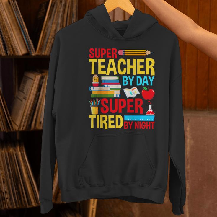 Super Teacher By Day Super Tired By Night Superhero Teacher Women's Hoodie, Super Teacher Hoodies, gift for family, gift for coworker Super Teacher By Day Super Tired By Night Superhero Teacher Women's Hoodie, Super Teacher Hoodies, gift for family, gift for coworker