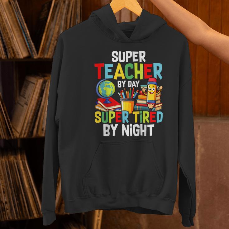 Super Teacher By Day Super Tired By Night Women's Hoodie, Super Teacher Hoodies, gift for family, gift for coworker Super Teacher By Day Super Tired By Night Women's Hoodie, Super Teacher Hoodies, gift for family, gift for coworker