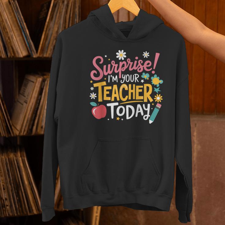 Surprise I'm Your Teacher Today Women's Hoodie, gift for family, gift for coworker