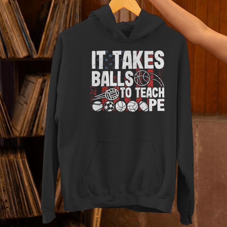 It Takes Balls To Teach Pe Teacher Chaos Coordinator US Flag Women's Hoodie, Pe Teacher Hoodies, gift for family, gift for coworker It Takes Balls To Teach Pe Teacher Chaos Coordinator US Flag Women's Hoodie, Pe Teacher Hoodies, gift for family, gift for coworker