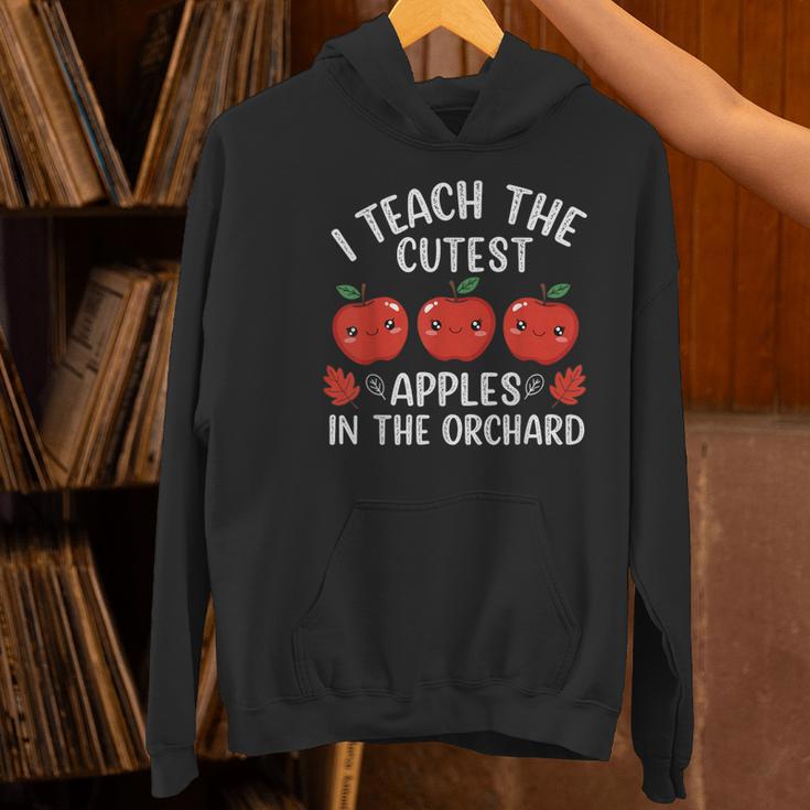 I Teach The Cutest Apples In The Orchard Cute Fall Teacher Women's Hoodie, gift for family, gift for coworker I Teach The Cutest Apples In The Orchard Cute Fall Teacher Women's Hoodie, gift for family, gift for coworker