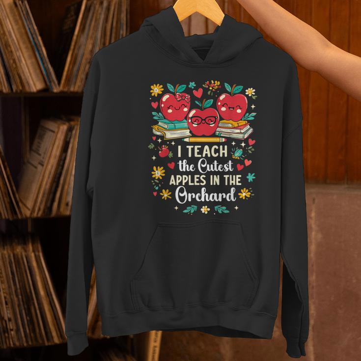 I Teach The Cutest Apples In The Orchard Cute Fall Teacher Women's Hoodie, gift for family, gift for coworker I Teach The Cutest Apples In The Orchard Cute Fall Teacher Women's Hoodie, gift for family, gift for coworker