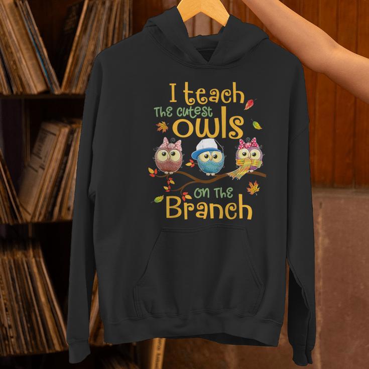 I Teach The Cutest Owls On The Branch Teacher Fall Autumn Women's Hoodie, gift for family, gift for coworker I Teach The Cutest Owls On The Branch Teacher Fall Autumn Women's Hoodie, gift for family, gift for coworker