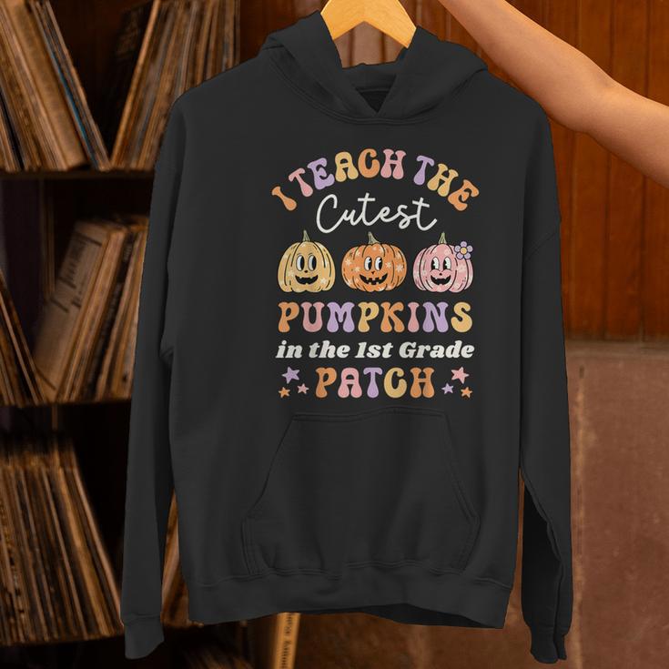 I Teach The Cutest Pumpkins In The Patch 1st Grade Teacher For Men Women Kids Women's Hoodie, gift for family, gift for coworker
