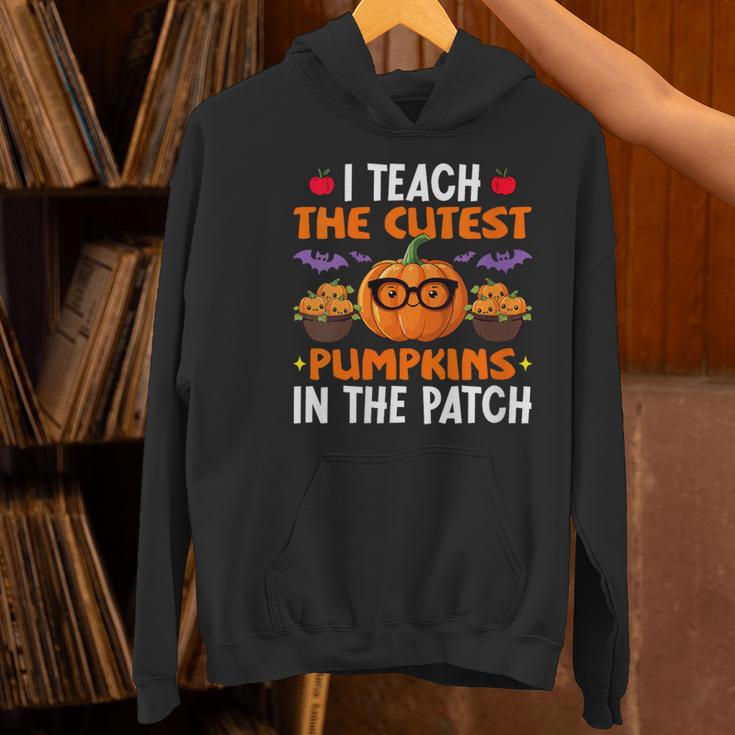I Teach The Cutest Pumpkins In The Patch Halloween Teacher Women's Hoodie, gift for family, gift for coworker I Teach The Cutest Pumpkins In The Patch Halloween Teacher Women's Hoodie, gift for family, gift for coworker