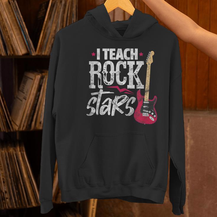 I Teach Rock Stars Music Teacher Guitar Player Women's Hoodie, gift for family, gift for coworker