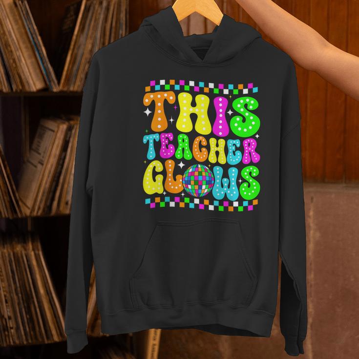 This Teacher 80s 90s Teachers's Day Glows Last Day Of School Women's Hoodie, 90s Teacher Hoodies, gift for family, gift for coworker This Teacher 80s 90s Teachers's Day Glows Last Day Of School Women's Hoodie, 90s Teacher Hoodies, gift for family, gift for coworker