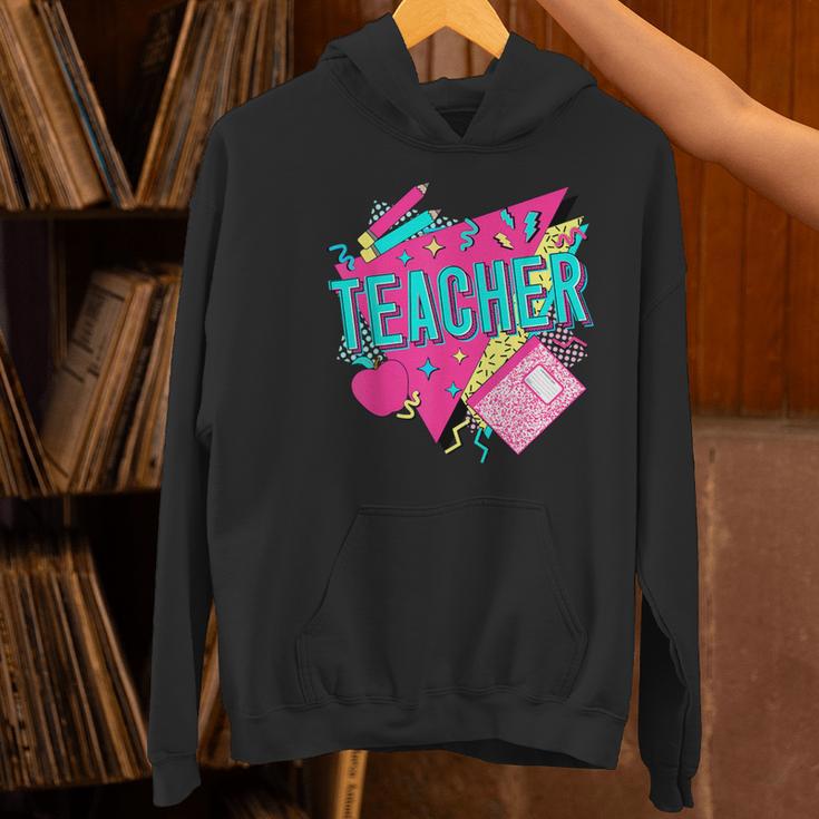 Teacher 90s Retro Colorful Teacher Of The 90s Back To School Women's Hoodie, 90s Teacher Hoodies, gift for family, gift for coworker Teacher 90s Retro Colorful Teacher Of The 90s Back To School Women's Hoodie, 90s Teacher Hoodies, gift for family, gift for coworker
