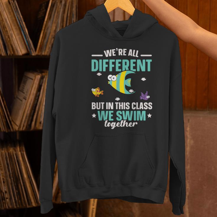 Teacher We All Different But In This Class We Swim Together Women's Hoodie, gift for family, gift for coworker