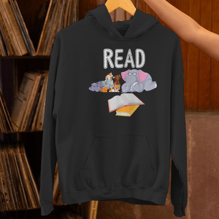 Teacher Library Read Book Club Piggie Elephant Pigeons Men Women Kids Women's Hoodie, gift for family, gift for coworker