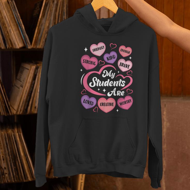 Teacher Positive Affirmations Candy Heart Valentine's Day Women's Hoodie, gift for family, gift for coworker Teacher Positive Affirmations Candy Heart Valentine's Day Women's Hoodie, gift for family, gift for coworker