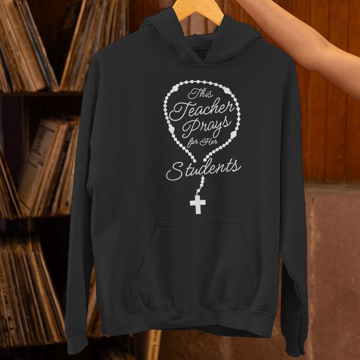 This Teacher Prays For Her Students Catholic Rosary Women's Hoodie, gift for family, gift for coworker This Teacher Prays For Her Students Catholic Rosary Women's Hoodie, gift for family, gift for coworker