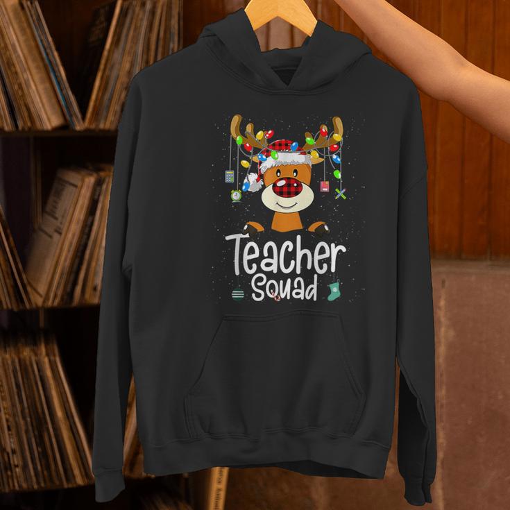 Teacher Squad Red Plaid Rudolph Reindeer Christmas Women's Hoodie, gift for family, gift for coworker Teacher Squad Red Plaid Rudolph Reindeer Christmas Women's Hoodie, gift for family, gift for coworker