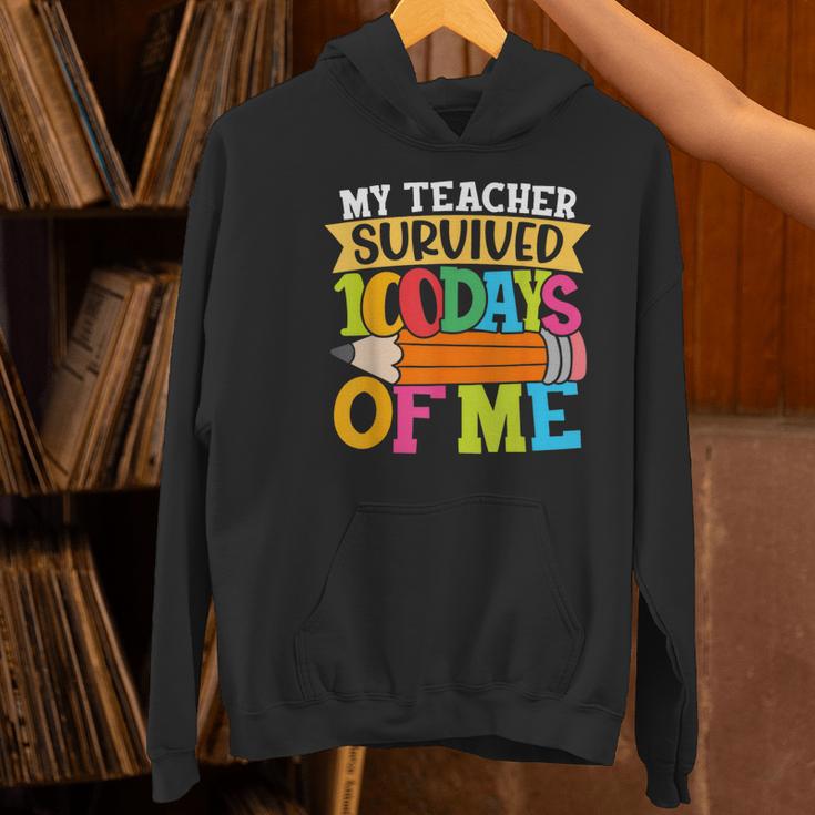 My Teacher Survived 100 Days Of Me 100th Day Of School Kids Women's Hoodie, gift for family, gift for coworker