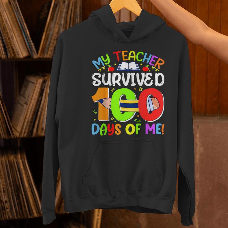 My Teacher Survived 100 Days Of Me 100 Days Of School Women's Hoodie, gift for family, gift for coworker My Teacher Survived 100 Days Of Me 100 Days Of School Women's Hoodie, gift for family, gift for coworker
