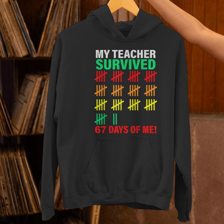 My Teacher Survived 67 Days Of Me School Kids Costume Women's Hoodie, gift for family, gift for coworker My Teacher Survived 67 Days Of Me School Kids Costume Women's Hoodie, gift for family, gift for coworker