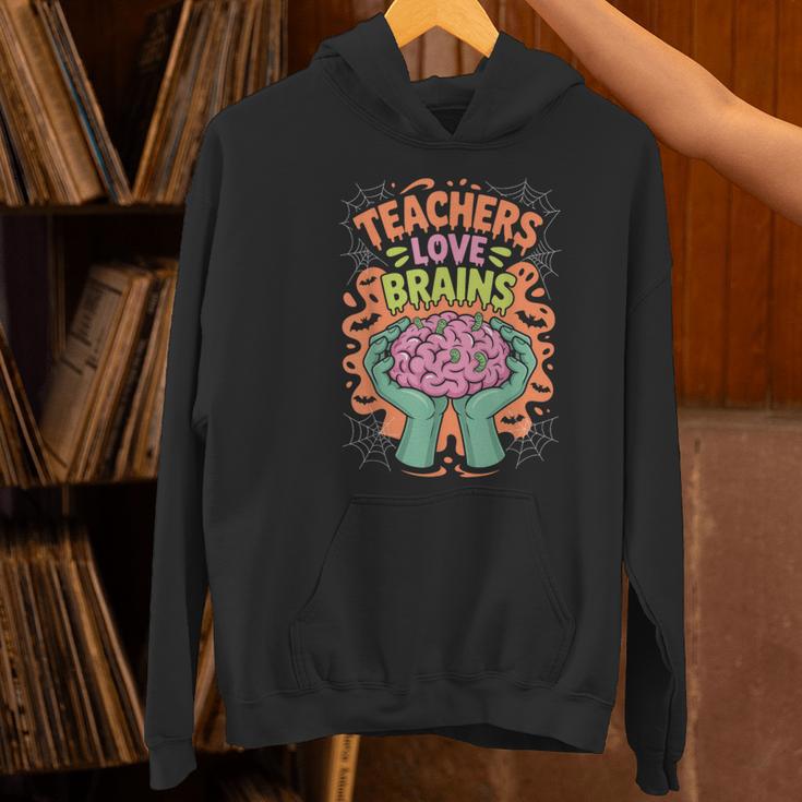Teacher Teachers Love Brains Halloween Men Women Women's Hoodie, gift for family, gift for coworker
