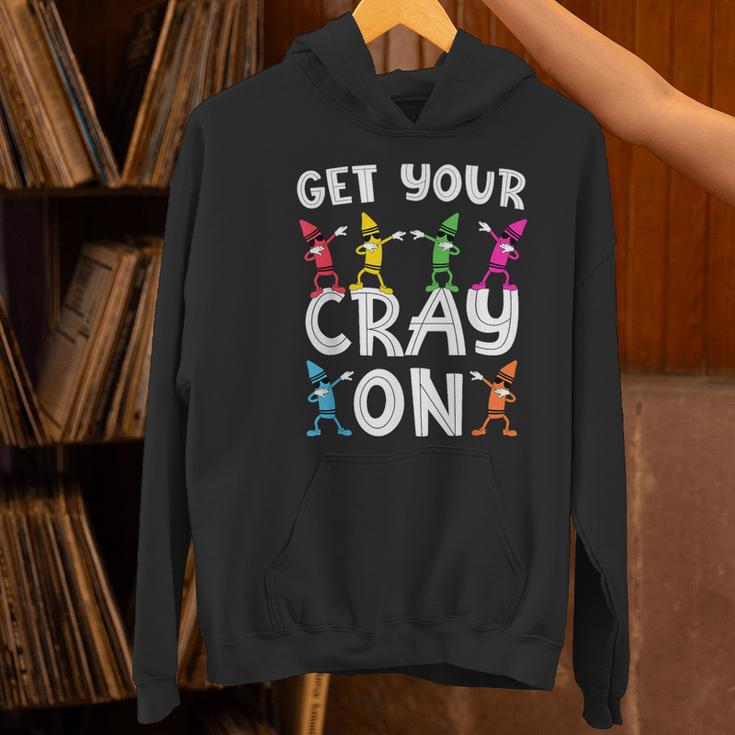 Teacher's Get Your Cray On Dabbing Crayons Women's Hoodie, gift for family, gift for coworker Teacher's Get Your Cray On Dabbing Crayons Women's Hoodie, gift for family, gift for coworker