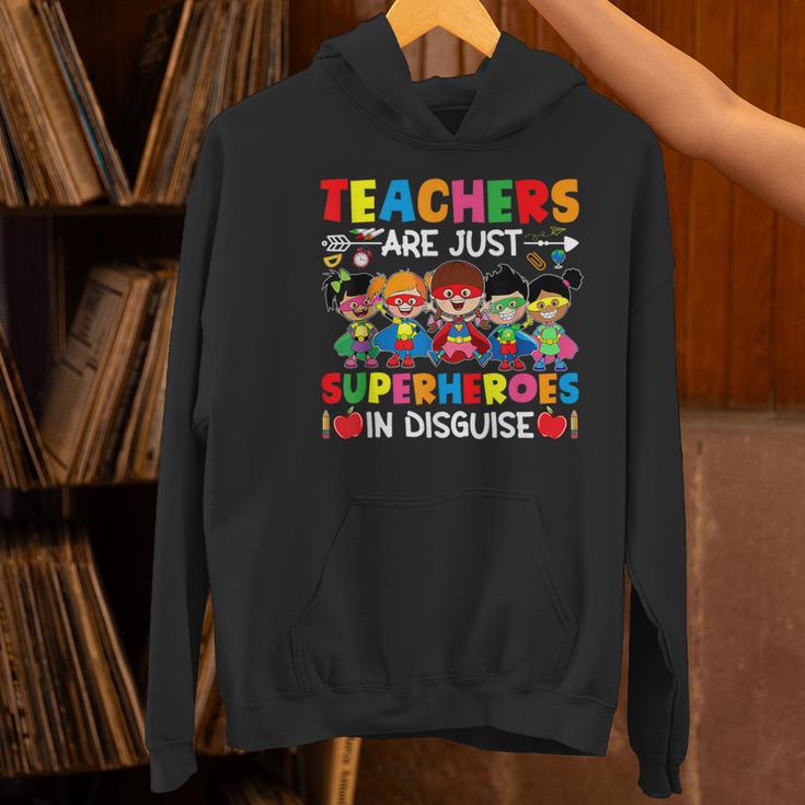 Teachers Are Just Superheroes In Disguise Back To School Women's Hoodie, gift for family, gift for coworker Teachers Are Just Superheroes In Disguise Back To School Women's Hoodie, gift for family, gift for coworker