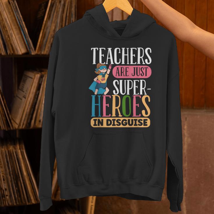 Teachers Are Just Superheroes In Disguise Back To School Women's Hoodie, gift for family, gift for coworker