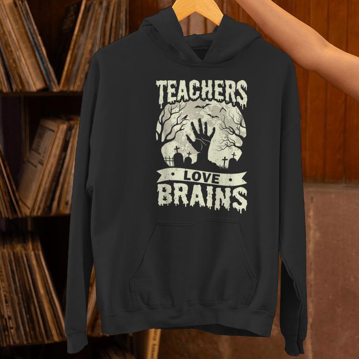Teachers Love Brains Halloween Costume Boo Trick Teach Women's Hoodie, gift for family, gift for coworker