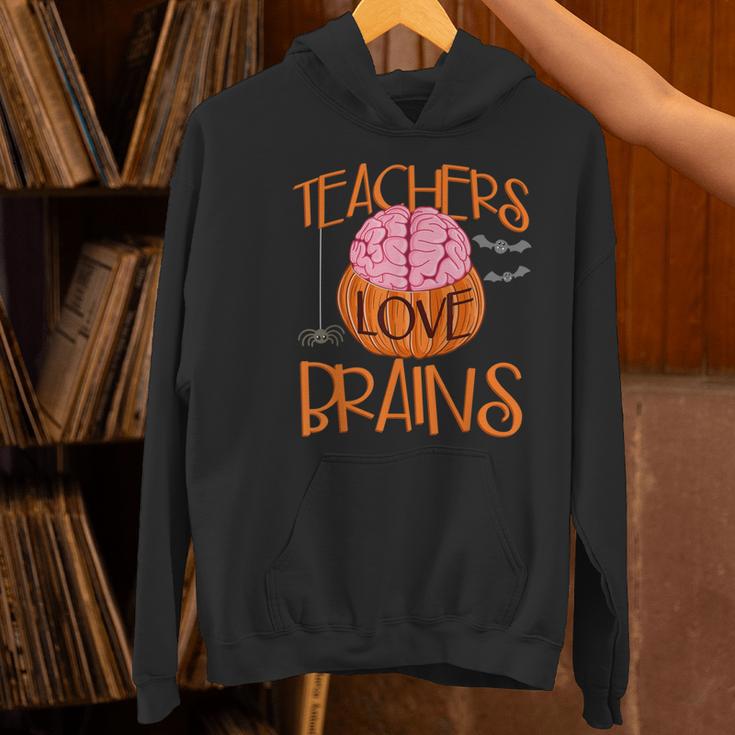 Teachers Love Brains Halloween T-Shirt For Men Women Women's Hoodie, gift for family, gift for coworker