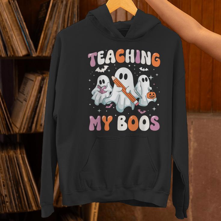 Teaching My Boos Teacher Cute Ghost Teacher Halloween Women's Hoodie, gift for family, gift for coworker Teaching My Boos Teacher Cute Ghost Teacher Halloween Women's Hoodie, gift for family, gift for coworker