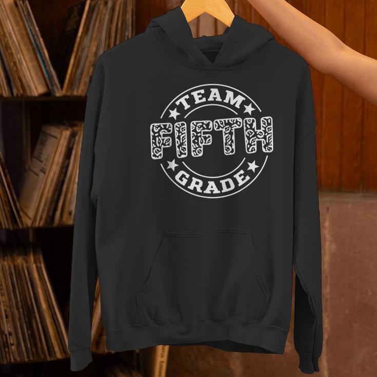 Team Fifth Grade Teacher Student Squad Team 5th Grade School Women's Hoodie, gift for family, gift for coworker