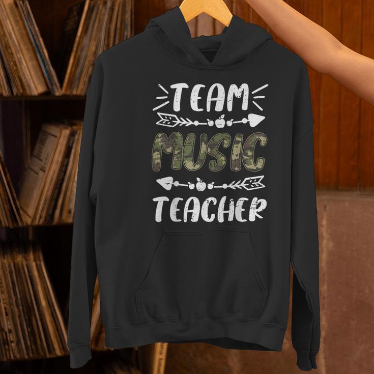 Team Music Teacher Camo Teacher Student Back To School Women's Hoodie, gift for family, gift for coworker Team Music Teacher Camo Teacher Student Back To School Women's Hoodie, gift for family, gift for coworker