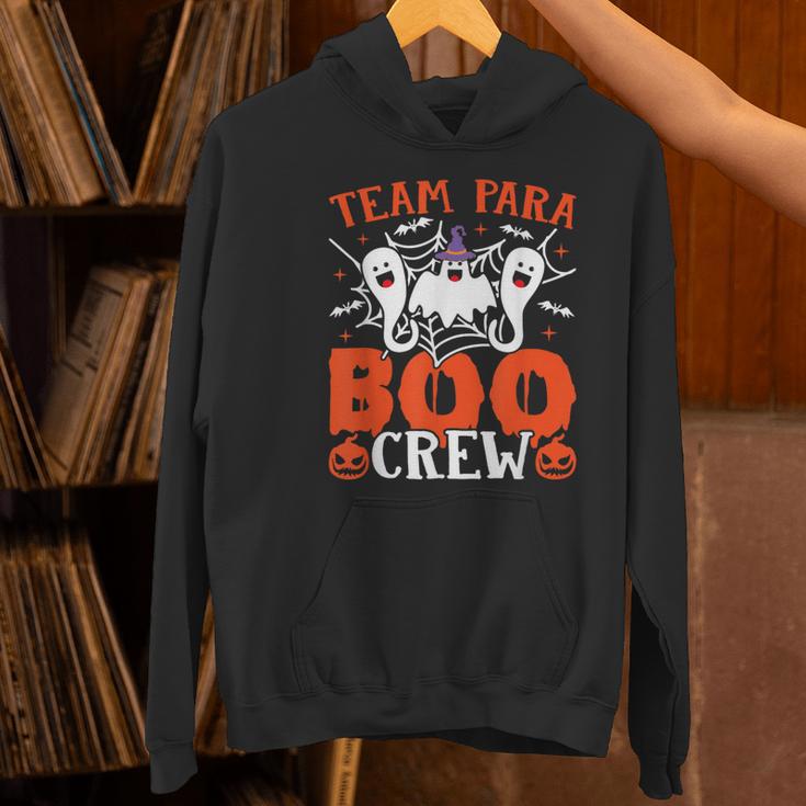 Team Para Boo Crew Halloween Ghost Paraprofessional Teacher Women's Hoodie, gift for family, gift for coworker