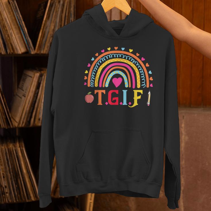 TGIF Teacher Appreciation Alphabet Thank God It's Friday For Men Women Girls Kids Women's Hoodie, gift for family, gift for coworker