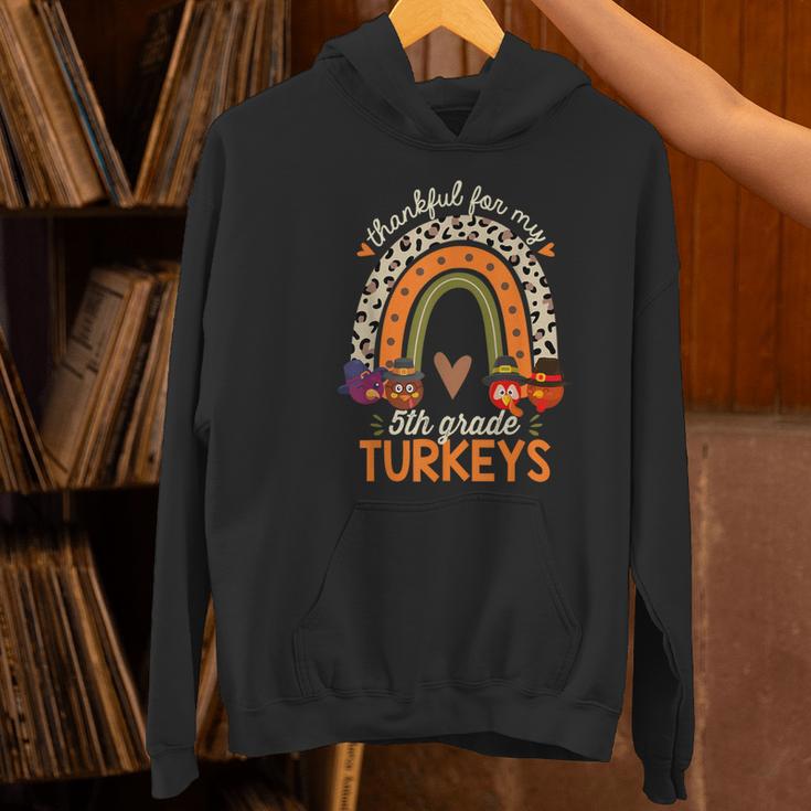 Thankful For My 5th Grade Turkeys Thanksgiving Teacher Women's Hoodie, gift for family, gift for coworker