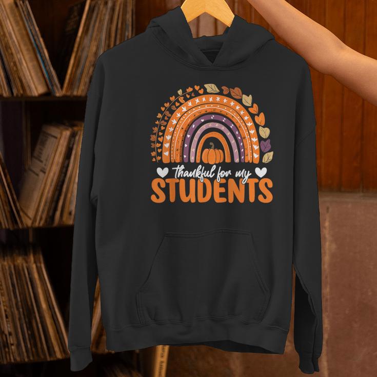 Thankful For My Students Teacher Thanksgiving School Fall Women's Hoodie, gift for family, gift for coworker