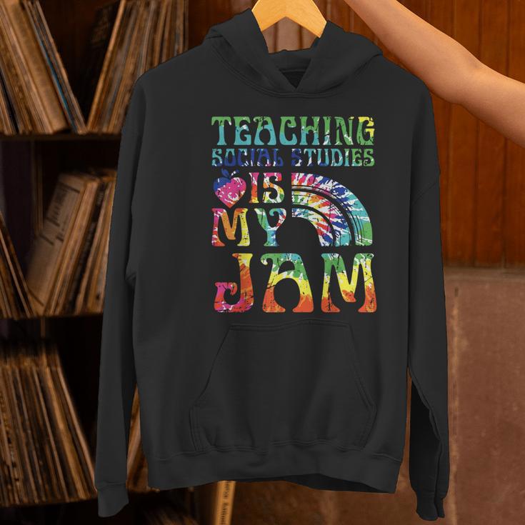 Tie Dye Teaching Social Studies Is My Jam Sunglasses Teacher Women's Hoodie, gift for family, gift for coworker Tie Dye Teaching Social Studies Is My Jam Sunglasses Teacher Women's Hoodie, gift for family, gift for coworker