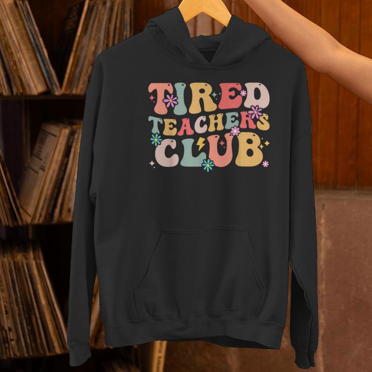 Tired Teachers Club Groovy Teachers Back To School Tee Women's Hoodie, gift for family, gift for coworker Tired Teachers Club Groovy Teachers Back To School Tee Women's Hoodie, gift for family, gift for coworker